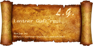 Lentner Györgyi névjegykártya